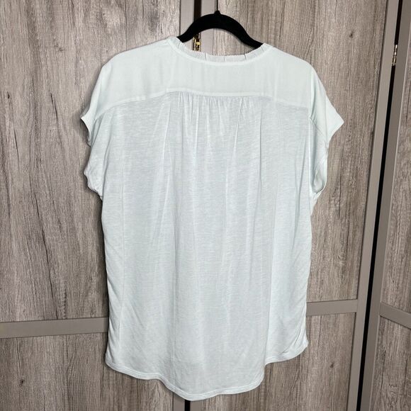 Loft Blouse Top Light Blue Color Drop Shoulder Sleeve Size M NEW - Picture 7 of 8